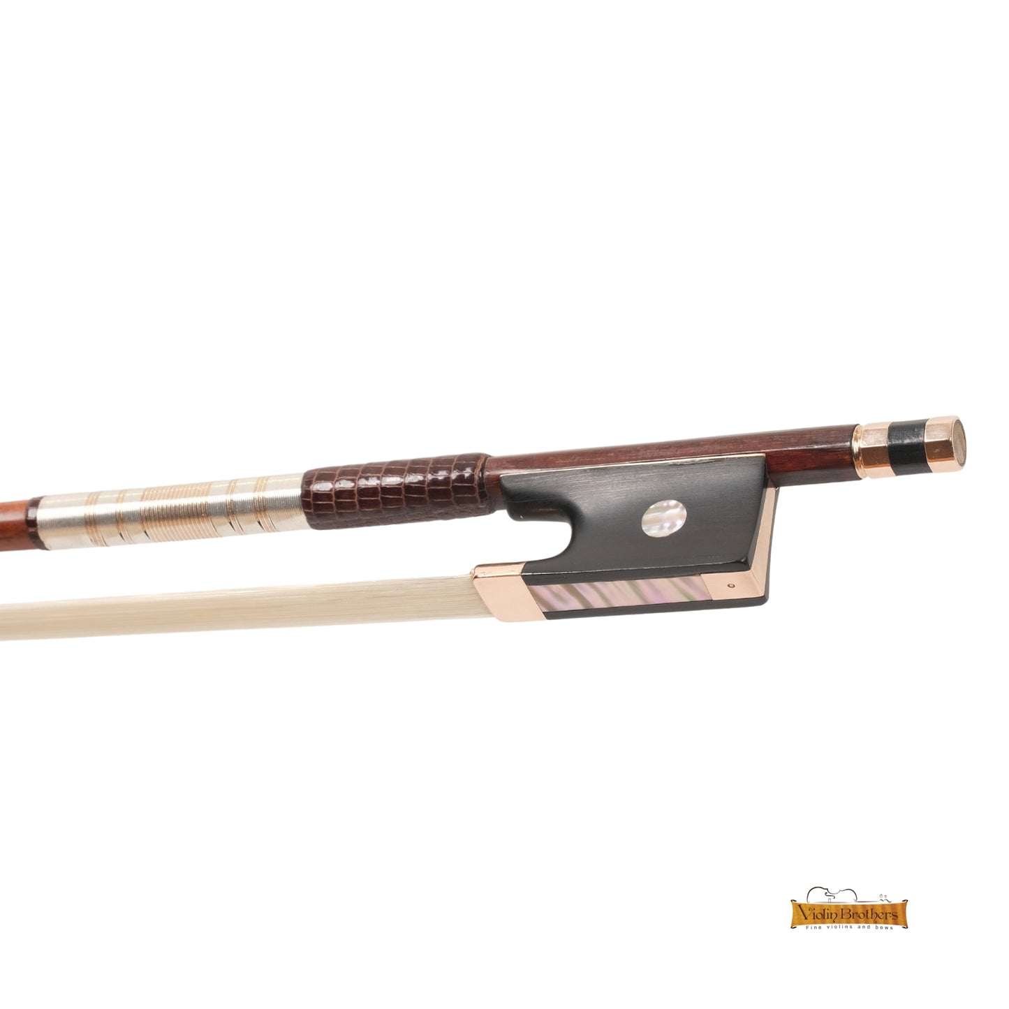 Antique German Violin Bow 4/4 - Weischold School, Gold Mounted with Raffin Certificate | B15266