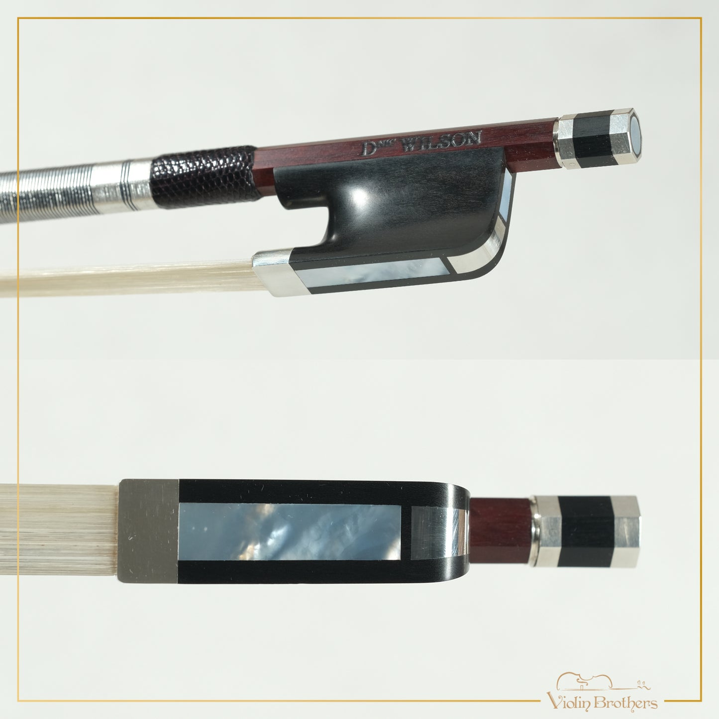 New Cello Bow 4/4- Domninic Wilson Brussels Silver | DW301