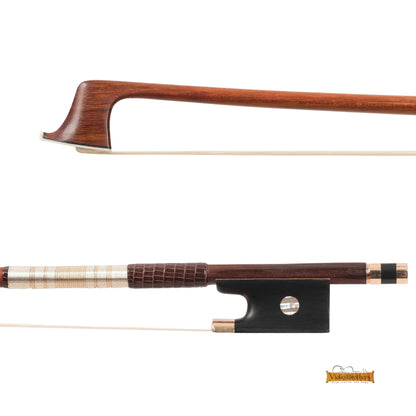 Antique German Violin Bow 4/4 - Weischold School, Gold Mounted with Raffin Certificate | B15266