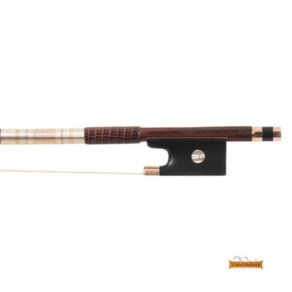 Antique German Violin Bow 4/4 - Weischold School, Gold Mounted with Raffin Certificate | B15266