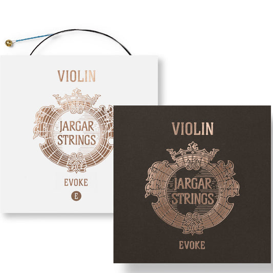 Two packages of Jargar Strings violin strings on a white background