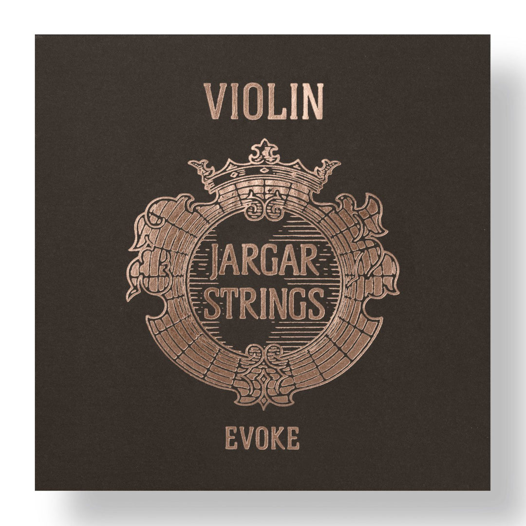 Jargar Strings violin string set packaging with decorative emblem on a black background