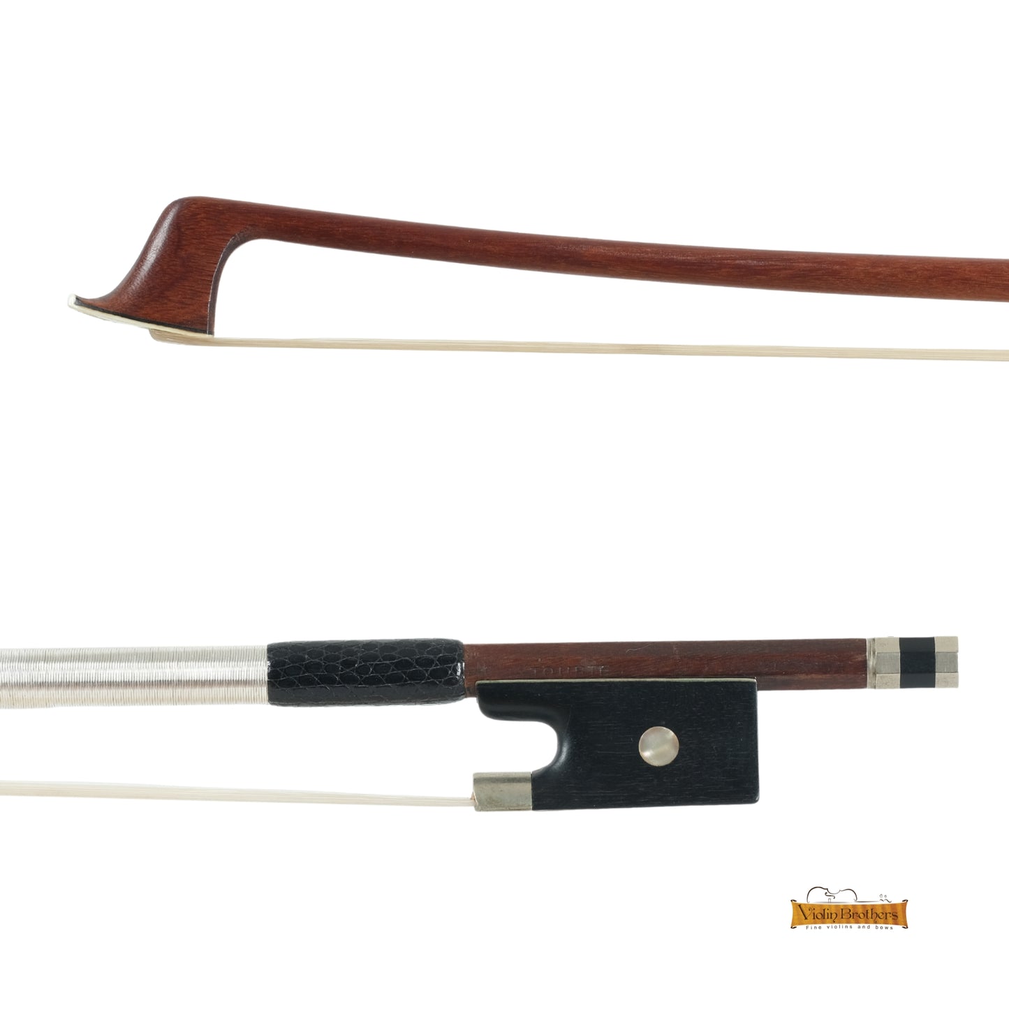 Antique Germany Violin Bow 4/4 - Hoyer School Stamped Tourte Ca.1940 Nickel Mounted | VB1212