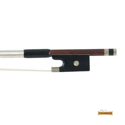 Antique Germany Violin Bow 4/4 - Hoyer School Stamped Tourte Ca.1940 Nickel Mounted | VB1212