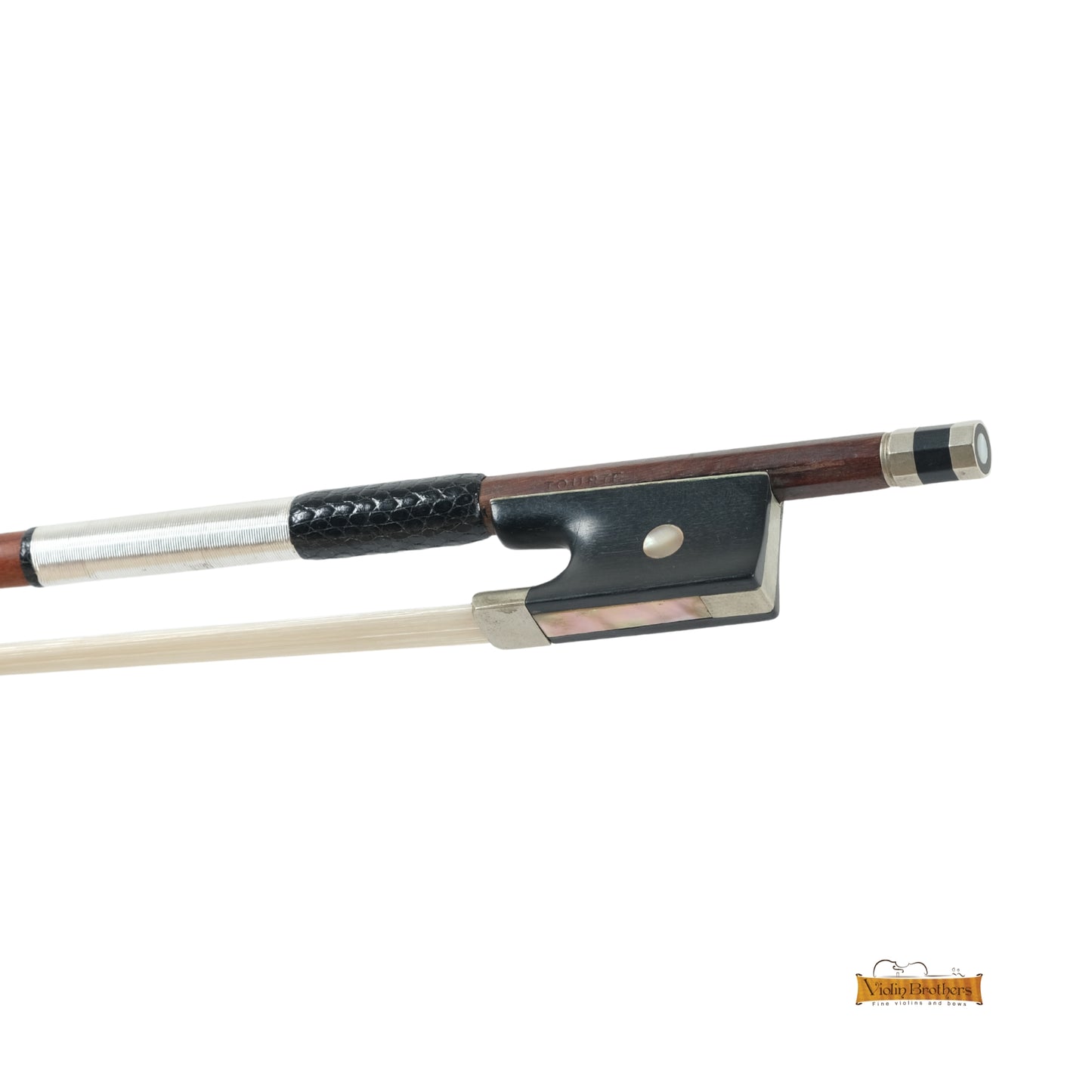 Antique Germany Violin Bow 4/4 - Hoyer School Stamped Tourte Ca.1940 Nickel Mounted | VB1212