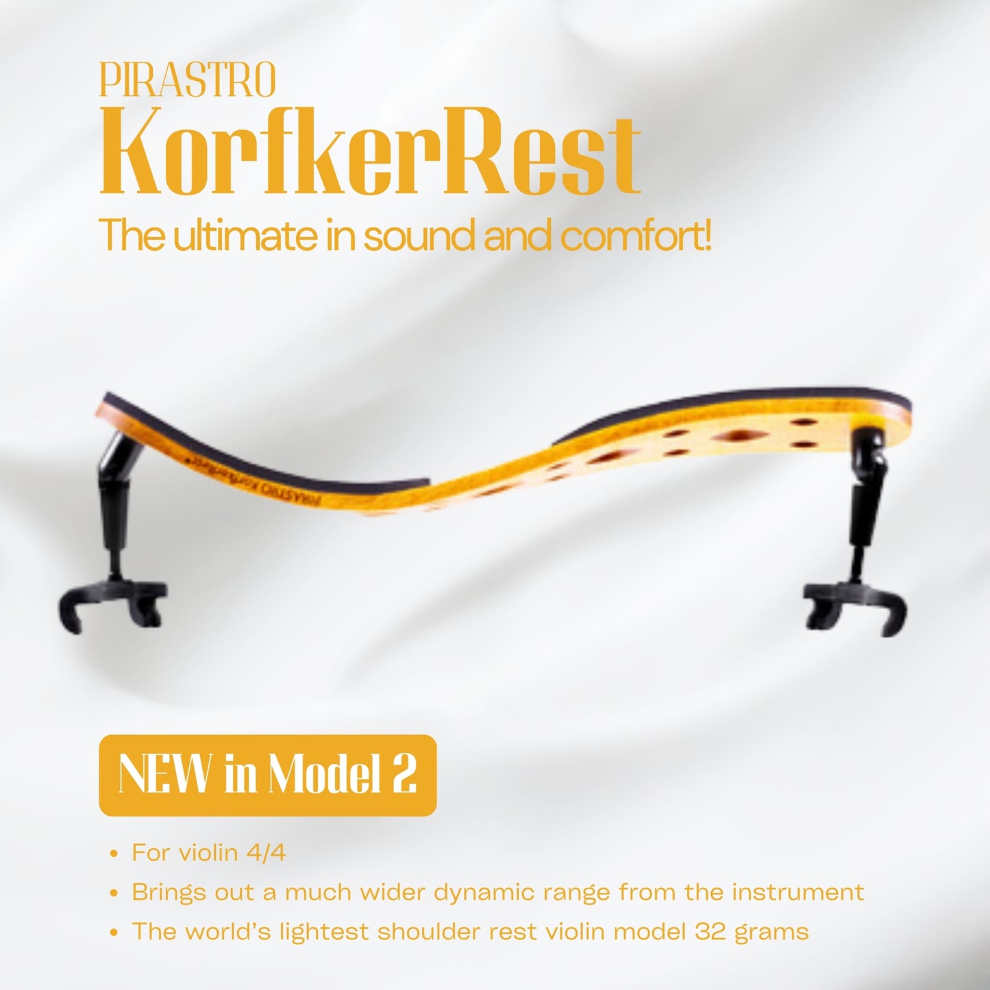 Shoulder Rest - Pirastro Korfker (Model 2), Violin 4/4