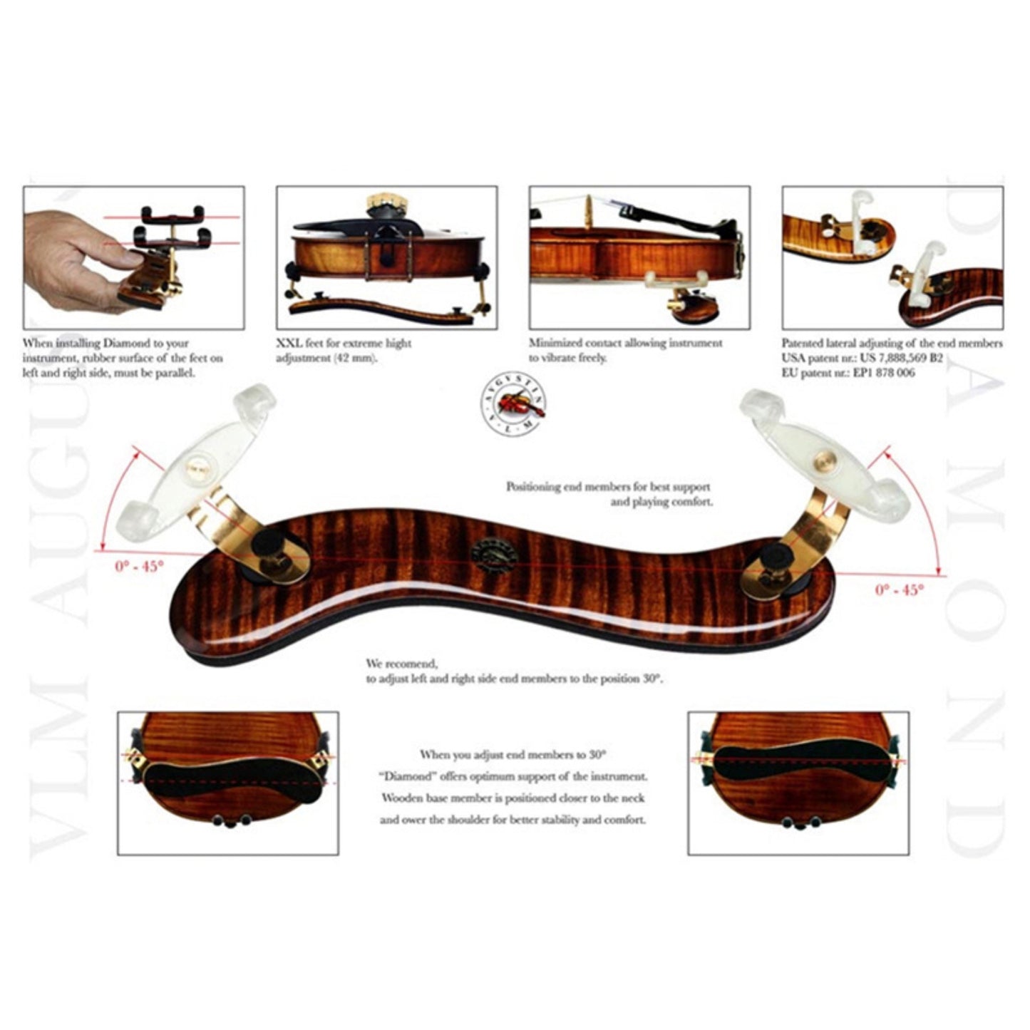 Shoulder Rest - ViVA La Musica Diamond, Viola